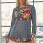 Celeste Full Size Tropical Print Long Sleeve T-Shirt