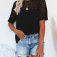 Cutout Round Neck Half Sleeve Blouse