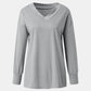 Full Size V-Neck Long Sleeve T-Shirt