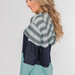 Striped Drawstring Long Sleeve Hoodie