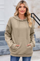Dropped Shoulder Pocketed Hoodie Khaki