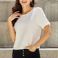 And The Why Pearly White Full Size Criss Cross Pearl Detail Open Back T-Shirt