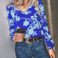 Printed Tie Neck Long Sleeve Blouse