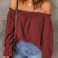 Frill Off-Shoulder Flounce Sleeve Blouse