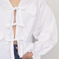 Tied Flounce Sleeve Blouse