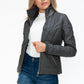 YMI Faux Layered Double-Zipper Jacket with Fuzzy Hood