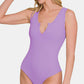 Zenana Microfiber Notched Sleeveless Bodysuit