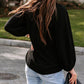 Notched Neck Long Sleeve Blouse