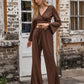 Tied Flare Sleeve Top and Pants Set