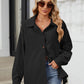 Button Up Dropped Shoulder Long Sleeve Outerwear