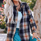 Plaid Side Slit Curved Hem Shirt