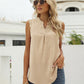 Eyelash Trim Spliced Lace Sleeveless Top