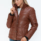 YMI Pocketed Zip Up Turtleneck Puffer Jacket