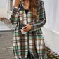 Devine Plaid Zip Up Hooded Coat