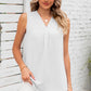 Texture V-Neck Sleeveless Top