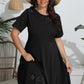 Plus Size Round Neck Openwork Dress