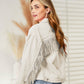 Fringe Detail Dropped Shoulder Denim Jacket