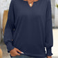 Mandy Textured Notched Lantern Sleeve T-Shirt