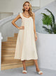 Ruffled V-Neck Midi Dress Cream