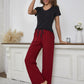 V-Neck Top and Gingham Pants Lounge Set