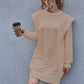 Round Neck Long Sleeve Mini Dress