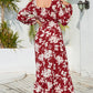 Floral Print V-Neck Long Sleeve Maxi Dress