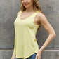 BOMBOM Criss Cross Front Detail Sleeveless Top in Butter Yellow