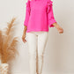 Frill Ruffled Three-Quarter Sleeve Blouse