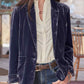 Pocketed Button Up Lapel Collar Blazer