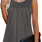 Round Neck Wide Strap Ruched Tank