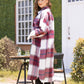 MeiMei Plaid Button Up Dropped Shoulder Coat