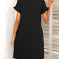 Round Neck Flounce Sleeve Dress with Pockets