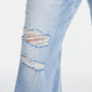 BAYEAS Full Size Distressed Raw Hem High Waist Flare Jeans