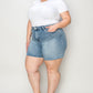 Judy Blue Full Size High Waist Raw Hem Denim Shorts