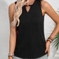 Textured Cutout Round Neck Tank