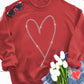 Heart Round Neck Long Sleeve Sweatshirt