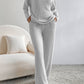 Ribbed V-Neck Top and Pants Lounge Set