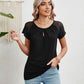 Lace Detail Round Neck Short Sleeve T-Shirt