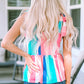 Tied Color Block Peplum Cami