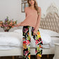 Round Neck Top and Printed Pants Lounge Set