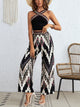 Wide Strap Sleeveless Top and Pants Set Black