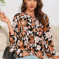 Floral Tie Neck Babydoll Blouse