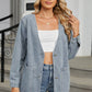 Pocketed V-Neck Button Up Denim Jacket