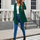 Ribbed Button Down V-Neck Long Sleeve Cardigan