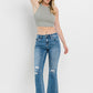 Vervet by Flying Monkey Full Size Mid Rise Distressed Cropped Flare Jeans