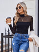 Lovelet Mock Neck Long Sleeve Top Black