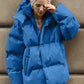 Pocketed Zip Up Hooded Puffer Jacket