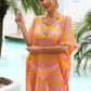 Tassel Openwork Striped V-Neck Cover Up