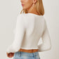 Round Neck Long Sleeve Cropped T-Shirt