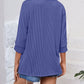 Lovelet Textured Round Neck Three-Quarter Sleeve Blouse